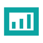 Ikona oboru Obchodní akademie. Obdélník a uvnitř graf se třemi skoupci.